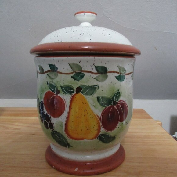 Julie Ueland Pottery By Enesco Fruit Themed Cookie Jar - Picture 3 of 8